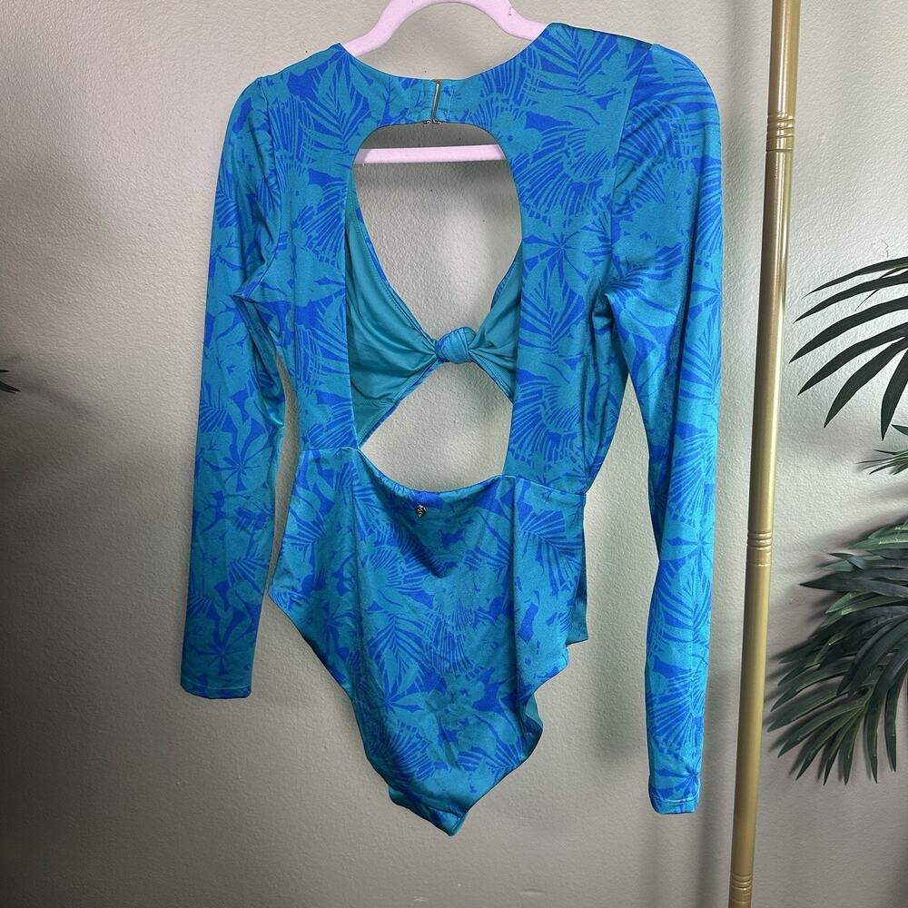 Victoria Secret swimsuit New w Tags Women M long sleeve Blue green tropical - Picture 5 of 12